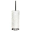 Marit White Ceramic Toilet Bowl Brush & Chrome Handle Base -Household Items Shop marit white ceramic toilet bowl brush chrome handle base