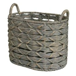 MED GREY WH OVAL BSKT