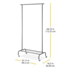 Metal Garment Rack, Gunmetal -Household Items Shop metal garment rack gunmetal 3