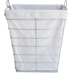 Metal Wire Rectangle Laundry Hamper & Liner, Metallic