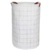 Modern Round Grid Patterned Laundry Hamper, Medium 1 Modern Round Grid Patterned Laundry Hamper, Medium -Household Items Shop modern round grid patterned laundry hamper medium