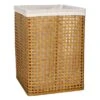 Natural Bamboo Wood Laundry Hamper With Liner, Large -Household Items Shop natural bamboo wood laundry hamper with liner large