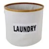 Natural Round Bamboo Fabric Laundry Basket, Medium -Household Items Shop natural round bamboo fabric laundry basket medium