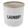 Natural Round Bamboo Fabric Laundry Basket, Small -Household Items Shop natural round bamboo fabric laundry basket small