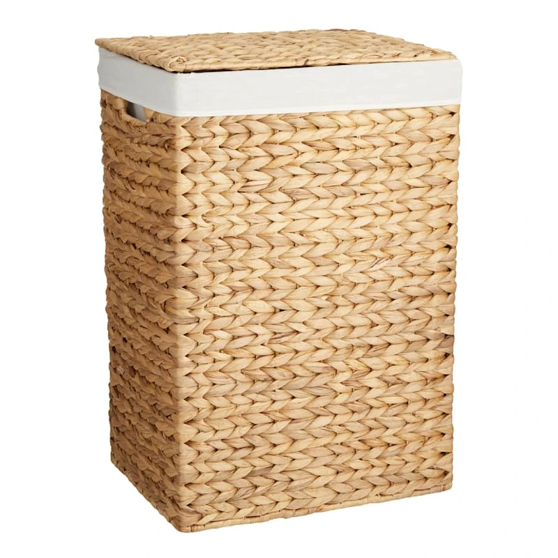 Natural Water Hyacinth Laundry Hamper, Small 3 Natural Water Hyacinth Laundry Hamper, Small