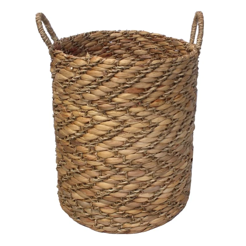 Natural Zig Zag Woven Round Basket 2 Natural Zig Zag Woven Round Basket