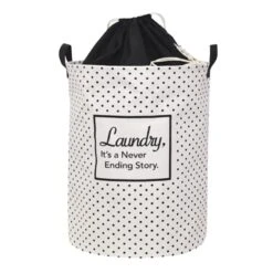 Never Ending Laundry Hamper With Drawstring Liner, Black