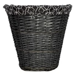 Oval Willow Laundry Hamper, Grey