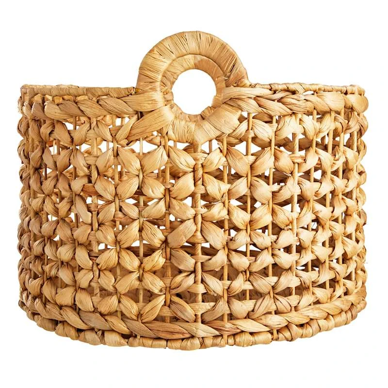 Providence Melia Round Flower Weave Storage Basket With Handles, Medium 4 Providence Melia Round Flower Weave Storage Basket With Handles, Medium - Image 2