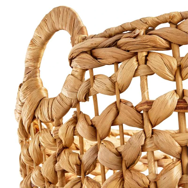 Providence Melia Round Flower Weave Storage Basket With Handles, Medium 5 Providence Melia Round Flower Weave Storage Basket With Handles, Medium - Image 3