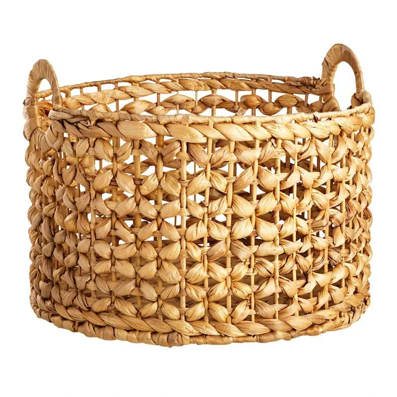 Providence Melia Round Flower Weave Storage Basket With Handles, Medium 3 Providence Melia Round Flower Weave Storage Basket With Handles, Medium