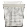 Rectangle Metal Wire Laundry Hamper, Black & Gold -Household Items Shop rectangle metal wire laundry hamper black gold