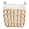 Rectangle Water Hyacinth Wicker Laundry Hamper, Medium -Household Items Shop rectangle water hyacinth wicker laundry hamper medium