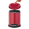 Red Round Pedal Bin, 5l -Household Items Shop red round pedal bin 5l