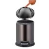 Round Black Stainless Steel Pedal Bin, 5l -Household Items Shop round black stainless steel pedal bin 5l