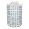 Round Collapsible Canvas Laundry Hamper With Drawstring Liner, Daisy Print -Household Items Shop round collapsible canvas laundry hamper with drawstring liner daisy print