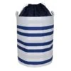 Round Collapsible Canvas Laundry Hamper With Drawstring Liner, Navy Blue 1 Round Collapsible Canvas Laundry Hamper With Drawstring Liner, Navy Blue -Household Items Shop round collapsible canvas laundry hamper with drawstring liner navy blue