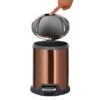 Round Copper Stainless Steel Pedal Bin, 5l 1 Round Copper Stainless Steel Pedal Bin, 5l -Household Items Shop round copper stainless steel pedal bin 5l