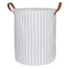 Round Fabric Striped Laundry Hamper With Handles, Large -Household Items Shop round fabric striped laundry hamper with handles large