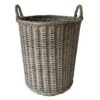 Round Grey Willow Laundry Hamper, Medium -Household Items Shop round grey willow laundry hamper medium
