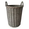 Round Grey Willow Laundry Hamper, Small 1 Round Grey Willow Laundry Hamper, Small -Household Items Shop round grey willow laundry hamper small