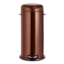 Round Retro Copper Stainless Steel Pedal Bin, 30l -Household Items Shop round retro copper stainless steel pedal bin 30l 1
