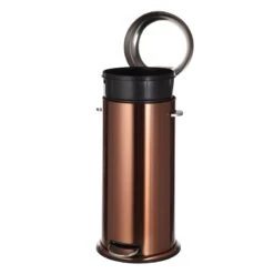 Round Retro Copper Stainless Steel Pedal Bin, 30l -Household Items Shop round retro copper stainless steel pedal bin 30l 2