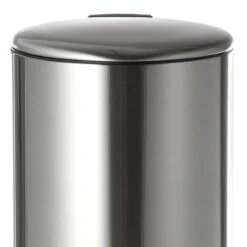 Round Stainless Steel Pedal Trash Bin With Thin Lid, 30l -Household Items Shop round stainless steel pedal trash bin with thin lid 30l 5