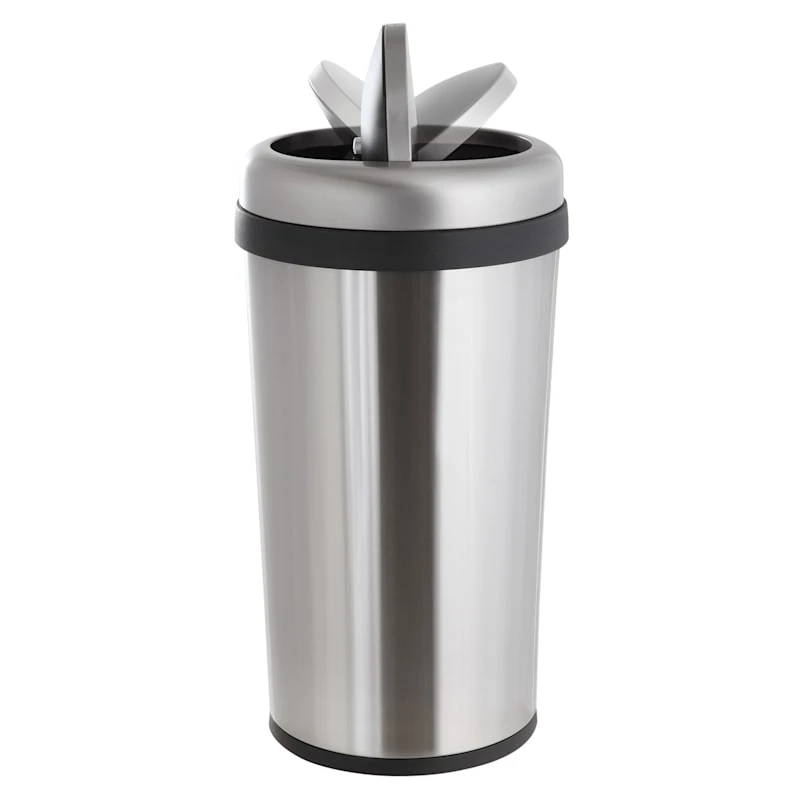 Round Stainless Steel Swing-Top Trash Bin, 45l 5 Round Stainless Steel Swing-Top Trash Bin, 45l - Image 3