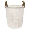 Round White Paper String Storage Basket, Medium -Household Items Shop round white paper string storage basket medium