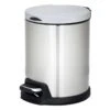 Round White Stainless Steel Pedal Bin, 5l -Household Items Shop round white stainless steel pedal bin 5l
