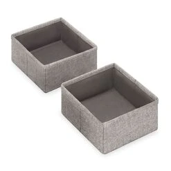 Set Of 4 Fabric Drawer Organizers, Black Herringbone -Household Items Shop set of 4 fabric drawer organizers black herringbone 3