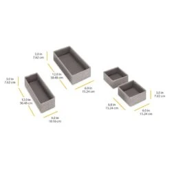 Set Of 4 Fabric Drawer Organizers, Black Herringbone -Household Items Shop set of 4 fabric drawer organizers black herringbone 6