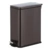 Slim Rectangle Black Stainless Steel Pedal Bin, 9.7l -Household Items Shop slim rectangle black stainless steel pedal bin 9.7l