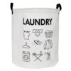 Soho White Round Laundry Hamper With Icons, Large -Household Items Shop soho white round laundry hamper with icons large