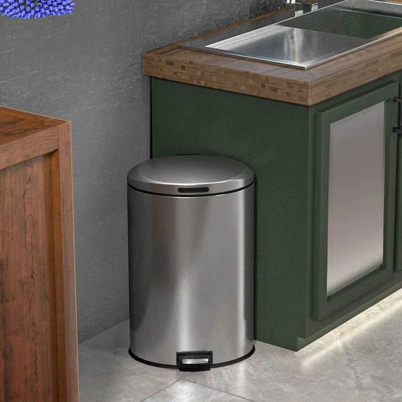 Stainless Steel Oval Pedal Trash Bin, 45l 6 Stainless Steel Oval Pedal Trash Bin, 45l - Image 4
