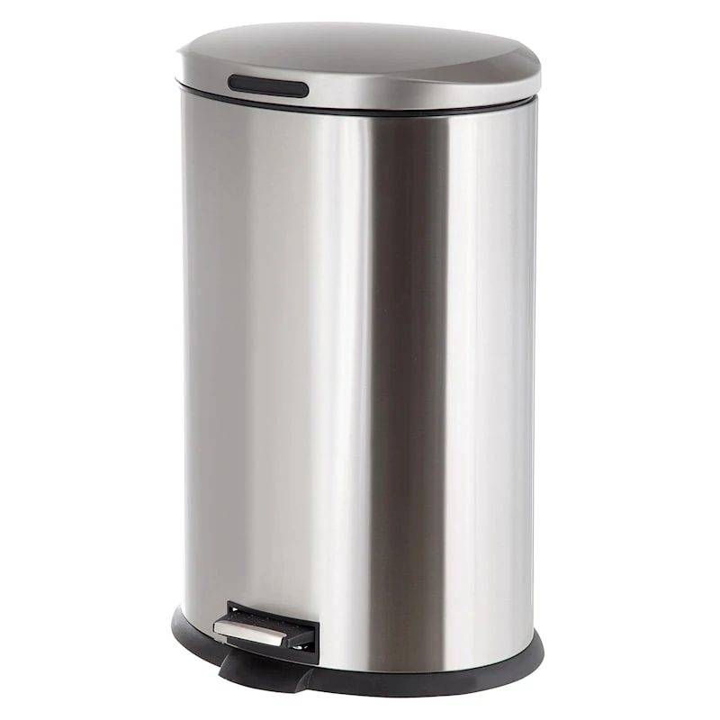 Stainless Steel Oval Pedal Trash Bin, 45l 3 Stainless Steel Oval Pedal Trash Bin, 45l