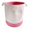 Tiny Dreamers Gingham Pink Laundry Hamper, Small -Household Items Shop tiny dreamers gingham pink laundry hamper small