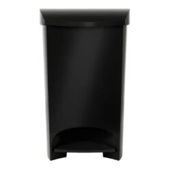 Two-Step Black Trash Can, 12gal -Household Items Shop two step black trash can 12gal 1