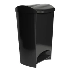 Two-Step Black Trash Can, 12gal -Household Items Shop two step black trash can 12gal 4