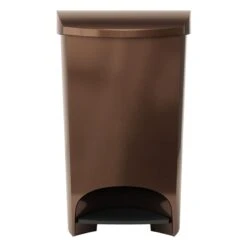 Two-Step Bronze Trash Can, 12gal -Household Items Shop two step bronze trash can 12gal 1