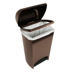 Two-Step Bronze Trash Can, 12gal -Household Items Shop two step bronze trash can 12gal 2