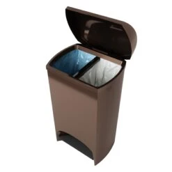 Two-Step Bronze Trash Can, 12gal -Household Items Shop two step bronze trash can 12gal 3