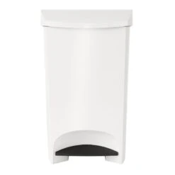 Two-Step White Trash Can, 12gal -Household Items Shop two step white trash can 12gal 1