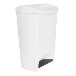 Two-Step White Trash Can, 12gal -Household Items Shop two step white trash can 12gal 4