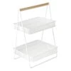 Ty Pennington 2-Tier Cozy Caddy, White Metal -Household Items Shop ty pennington 2 tier cozy caddy white metal