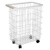Ty Pennington Nova Slim Metal Rolling Laundry Hamper, White -Household Items Shop ty pennington nova slim metal rolling laundry hamper white