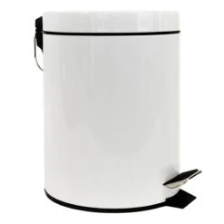 Walsh White Metal Round Step Can With Removable Liner, 5l