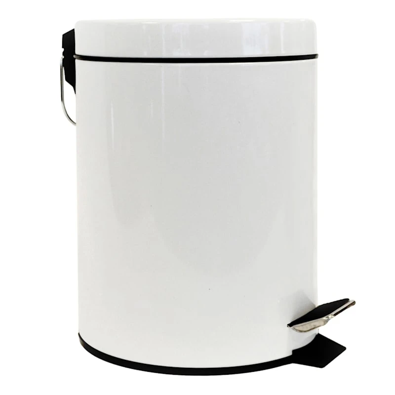 Walsh White Metal Round Step Can With Removable Liner, 5l 3 Walsh White Metal Round Step Can With Removable Liner, 5l