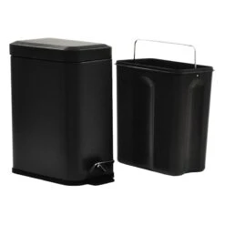 Weston Matte Black Metal Step Can With Removable Liner, 5l 5 Weston Matte Black Metal Step Can With Removable Liner, 5l -Household Items Shop weston matte black metal step can with removable liner 5l 1
